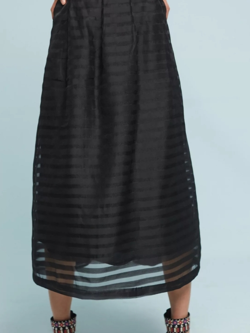 Black Striped Midi Skirt Della Bee From Anthropologie